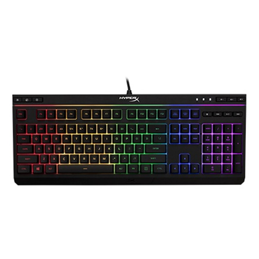 HyperX Alloy Core RGB – Membrane Gaming Keyboard, Comfortable Quiet Silent Keys with RGB LED Lighting Effects, Spill Resistant, Dedicated Media Keys, Compatible with Windows 10/8.1/8/7（HX-KB5ME2-US）